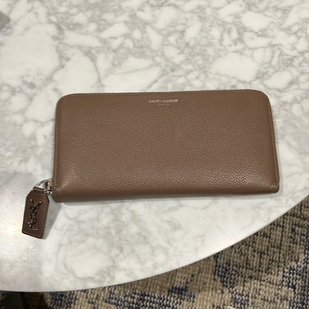 YSL Zippered Leather Wallet